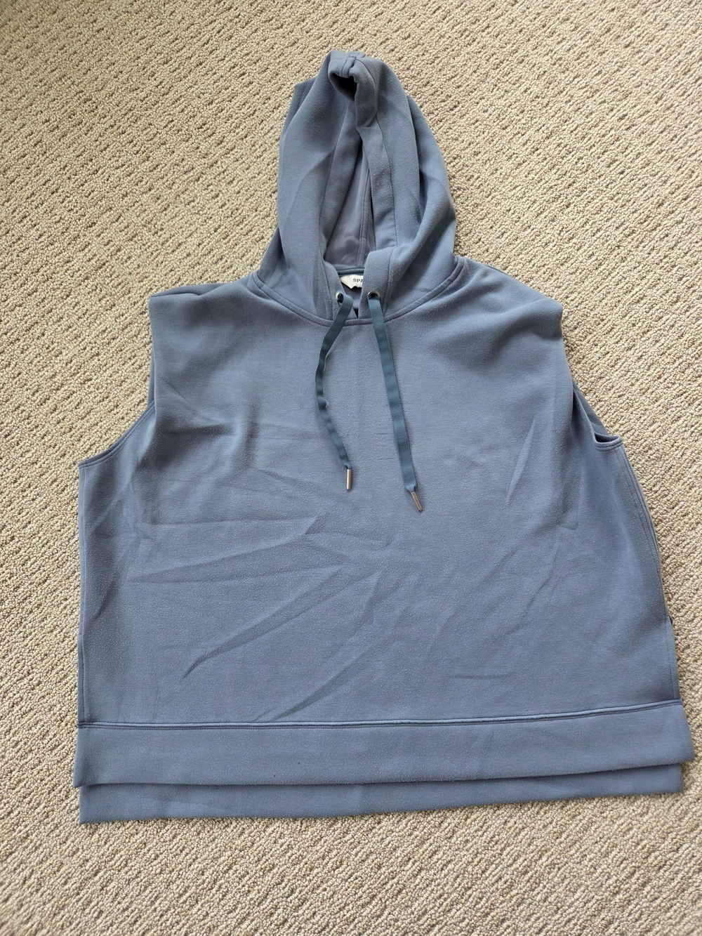 SPANX Sleeveless Hoodie in Slate Blue